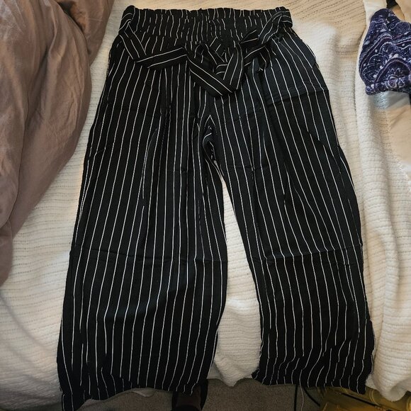 Korsis Black Stripped Pants - Picture 1 of 3